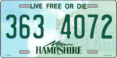 NH license plate 3634072