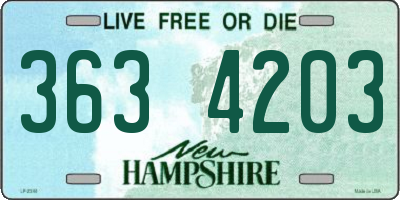 NH license plate 3634203