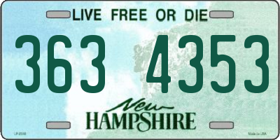 NH license plate 3634353