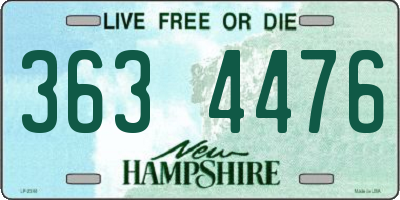 NH license plate 3634476