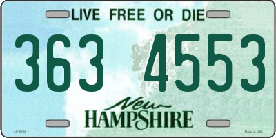 NH license plate 3634553