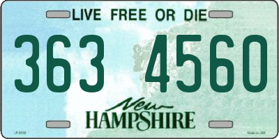 NH license plate 3634560