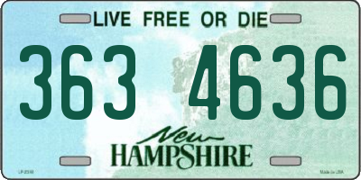 NH license plate 3634636