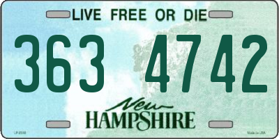 NH license plate 3634742