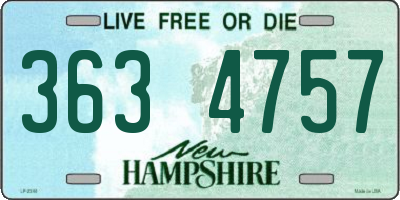 NH license plate 3634757