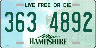 NH license plate 3634892