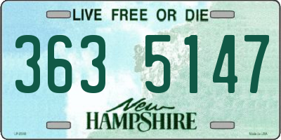 NH license plate 3635147