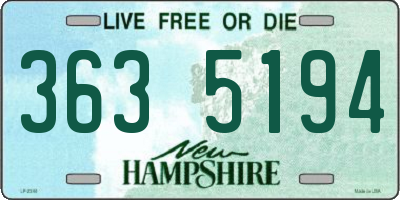 NH license plate 3635194