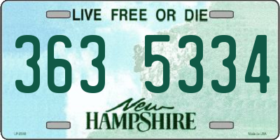 NH license plate 3635334