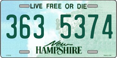 NH license plate 3635374