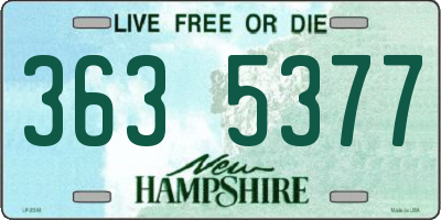 NH license plate 3635377