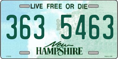 NH license plate 3635463