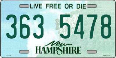 NH license plate 3635478