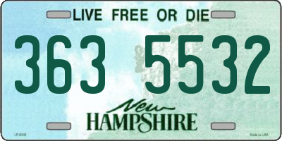 NH license plate 3635532
