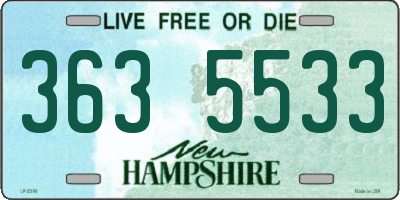 NH license plate 3635533