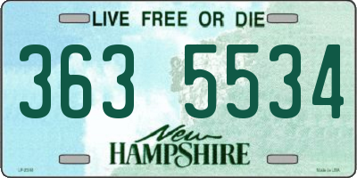 NH license plate 3635534