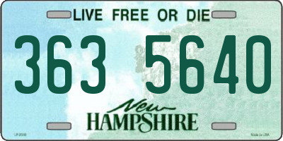 NH license plate 3635640