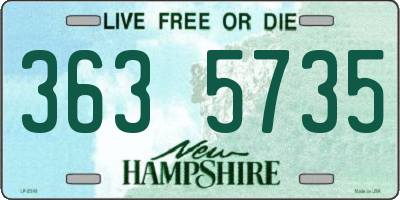 NH license plate 3635735
