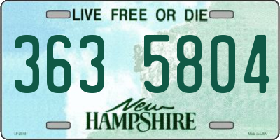 NH license plate 3635804