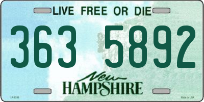 NH license plate 3635892