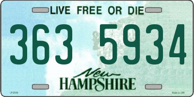 NH license plate 3635934