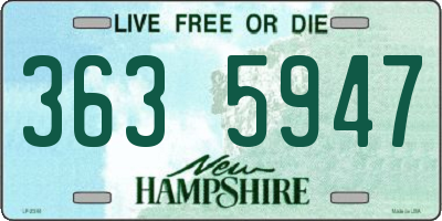 NH license plate 3635947