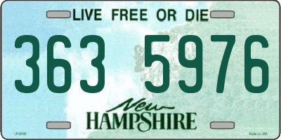 NH license plate 3635976