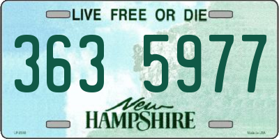 NH license plate 3635977