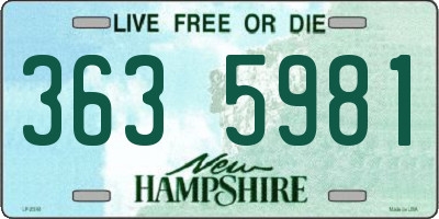 NH license plate 3635981
