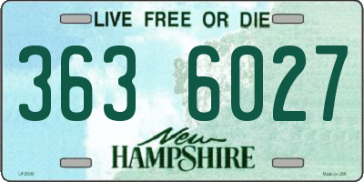 NH license plate 3636027