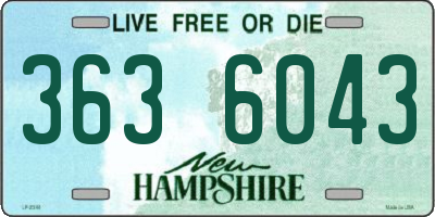 NH license plate 3636043