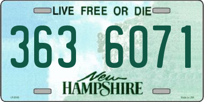 NH license plate 3636071