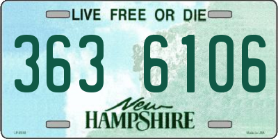 NH license plate 3636106