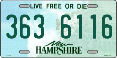 NH license plate 3636116