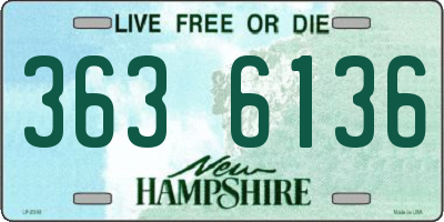 NH license plate 3636136