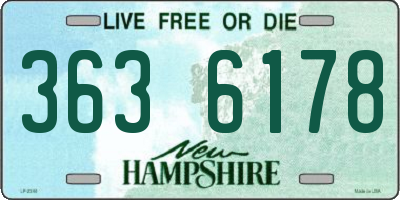 NH license plate 3636178