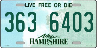 NH license plate 3636403