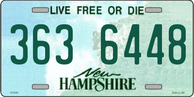 NH license plate 3636448