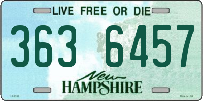 NH license plate 3636457