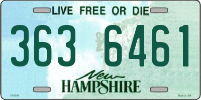 NH license plate 3636461
