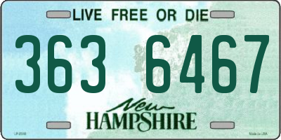 NH license plate 3636467