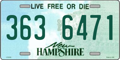 NH license plate 3636471