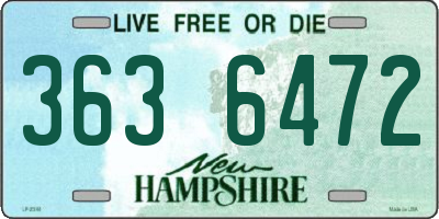 NH license plate 3636472
