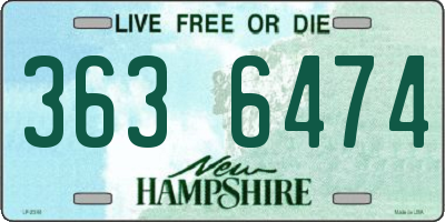 NH license plate 3636474