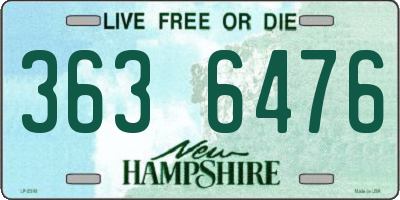 NH license plate 3636476