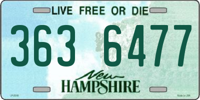 NH license plate 3636477