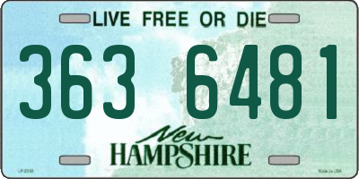 NH license plate 3636481