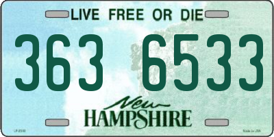 NH license plate 3636533