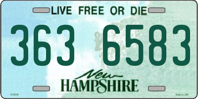 NH license plate 3636583