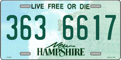 NH license plate 3636617